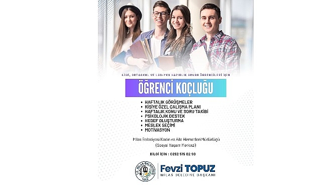 Milas Belediyesi Öğrenci Koçluğu Programı: Ücretsiz Psikolojik Danışmanlık ve Destek