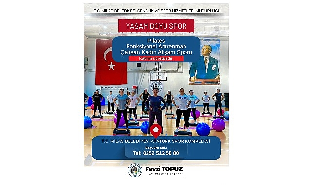 Yaşam Boyu Spor: Kadınlara Yönelik Ücretsiz Harekete Geçirici Program Milas’ta Devam Ediyor