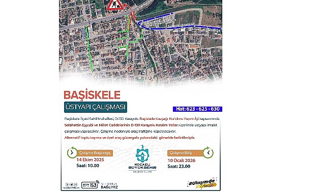 Başiskele D-130 Kavşağı İçin Bağlantı Yollarında Trafik Düzenlemesi ve Alternatif Güzergâhlar