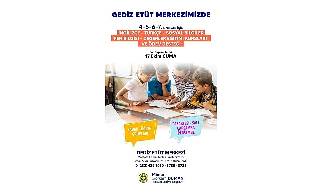 Gediz Etüt Merkezi’nde Ücretsiz Ders Desteği ve Eşit Eğitim İçin Yeni Uygulama