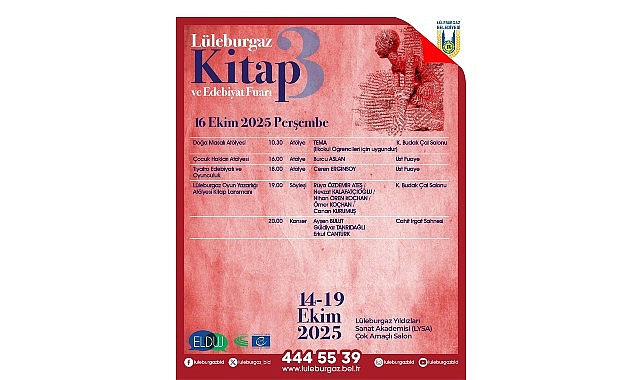 Lüleburgaz Kitap ve Edebiyat Fuarı 14-19 Ekimde LYSA’da Buluşuyor: Yazarlar, Atölyeler ve Sahne Gösterileriyle Dolu Bir Haftaya Hazır Olun