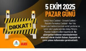 Meteris Meydanı ve Çevresinde Asfalt Yenileme Çalışmaları Nedeniyle Yol Kapatmaları ve Alternatif Güzergahlar