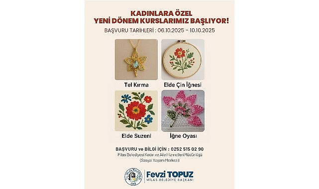 Milas’ta Kadınlara Yönelik El Sanatları Kursları Yeniden Başlıyor
