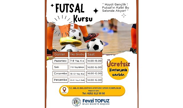 Milas’ta Ücretsiz Futsal Kursu Kayıtları Başladı: Yaş Gruplarına Özel Antrenman Programı