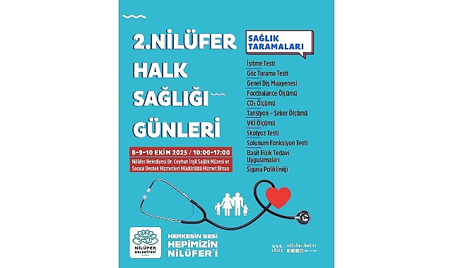 Nilüfer Halk Sağlığı Günleri 2. Etkinlik: Ücretsiz Taramalar ve Atölyelerle Şehrin Sağlığı Güçleniyor