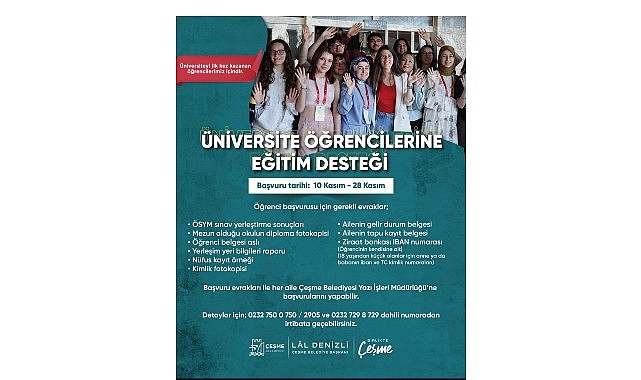 Çeşme Belediyesi Eğitim Destek Programı: Gençler İçin Yeni Başvuru Dönemi