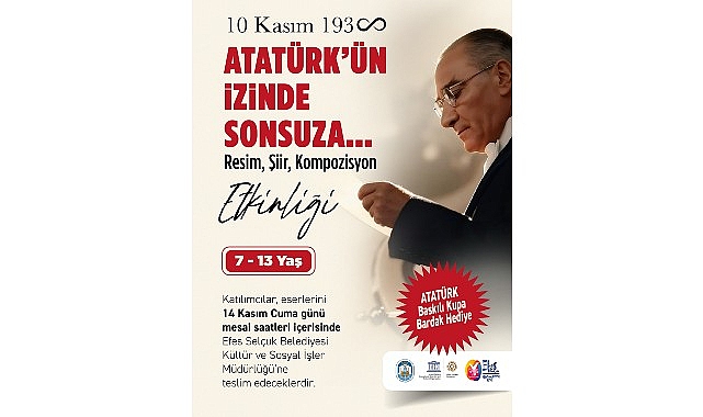 Efes Selçuk Belediyesi’nin Atatürk İzinde Çocuk Resim, Şiir ve Kompozisyon Etkinliği