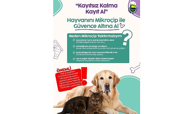 İnegöl Belediyesi: Evcil Hayvanlar İçin Mikroçip Zorunluluğu ve Kayıt Süreci Hatırlatması