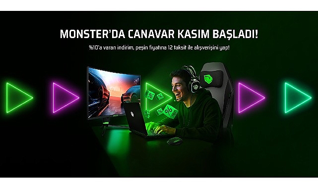 Monster ile Kasım Ayı Avantajları: 4 Yıl Garanti, 12 Taksit ve 2.000 TL’ye Varan Aksesuar İndirimleri