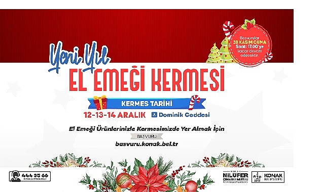 Konak Belediyesi Yılbaşı Kermesleri Başvuruları Başladı: Kadın Emekleri Ön Planda