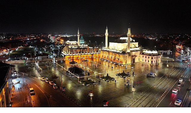 Konya Şeb-i Arus Uluslararası Anma Törenleri İçin Şehir Aydınlatmasıyla Büyülendi