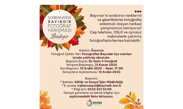 Sonbaharın Işığını Fotoğraflarla Taşıyan Bayındır Fotoğraf Yarışması