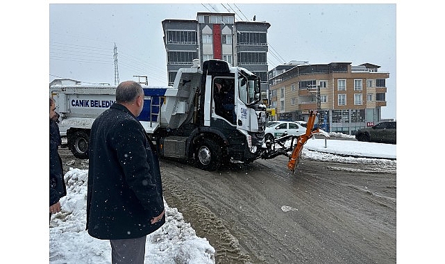 Canik Belediye Karla Mücadelesinde Ekipler Sahada 7/24 Aktif