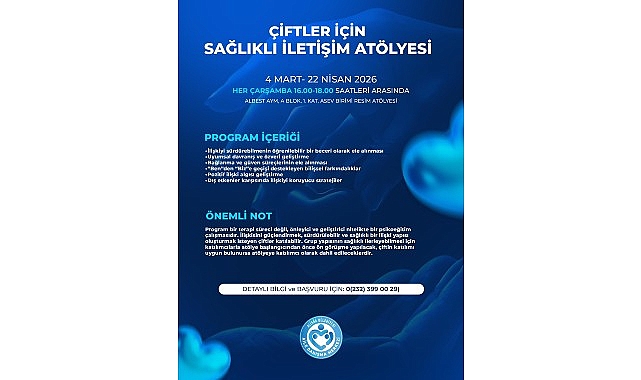 Çiftler İçin Sağlıklı İletişim Atölyesi: Başvurular Başladı