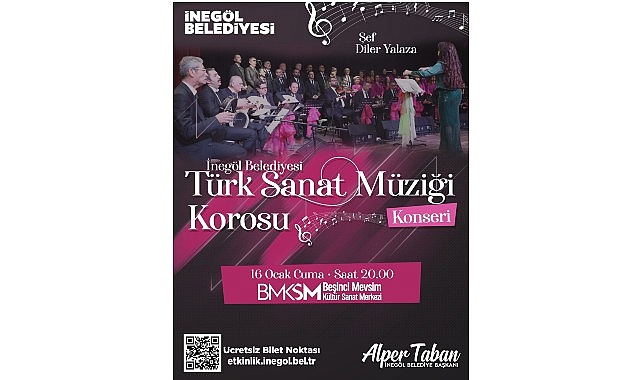 İnegöl Belediyesi Türk Sanat Müziği Konseri: Ücretsiz Biletlerle Şehrin Sanat Heyecanı