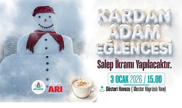 Nevşehir’de Kardan Adam Eğlencesiyle Kar Neşesi ve Sıcak Anlar
