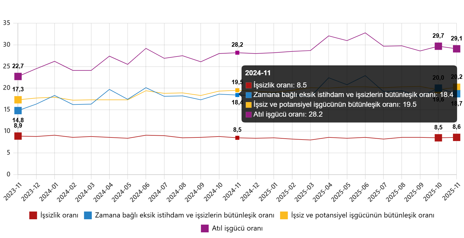 Türkiye İşgücü Endeksi Kasım 2025: Mevsimsel Dışında İşsizlik ve İstihdam Dengeleri