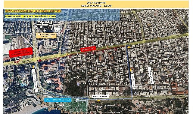 100. Yıl Caddesi’nde Altyapı Çalışmaları Nedeniyle Yol Kapatması ve Trafik Akışı Planı