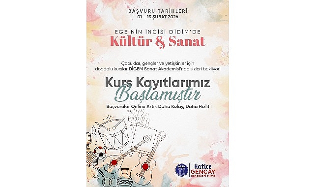 Didim Belediyesi’nin DİGEM Sanat Akademisi Kursları Başvuru Dönemi Başladı