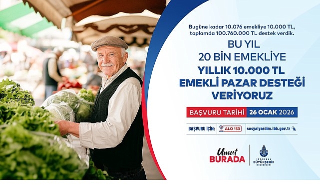 İBB Emekli Pazar Desteği 2026: 20.000 Emekliye Toplam 200 Milyon TL Destek Programı