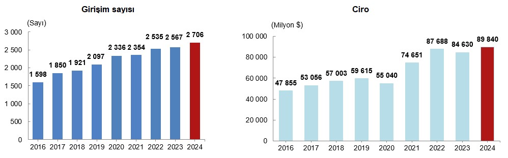 Yurt Dışında Kontrol Edilen Girişimlerin 2024 Ciro ve Dağılım Analizi