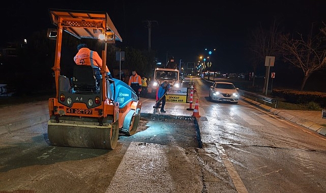 Kocaeli’de Gece Çalışmalarıyla Yenilenen Yollar ve Kaldırımlar