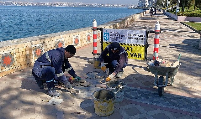 Değirmendere Sahili’nde Bakım ve Yenileme Çalışmaları Devam Ediyor