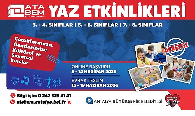 ATABEM Yaz Kursları: Ücretsiz, Yaz Boyunca Eğlence ve Öğrenme