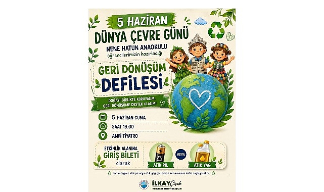Menderes Belediyesi ve Nene Hatun Anaokulu’ndan Geri Dönüşüm Defilesiyle Çevre Bilinci