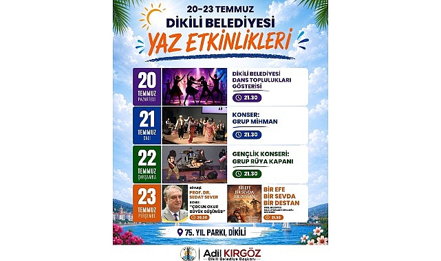 Dikili Yaz Etkinlikleriyle Sanat ve Müzik Dolu Dört Gün