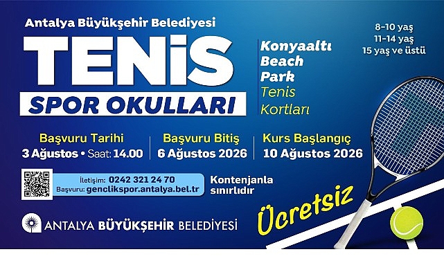Antalya Büyükşehir Belediyesi Tenis Spor Okulları: Yeni Dönem Başvuruları Başladı
