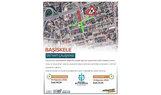 Başiskele Kavşağı İçin Altyapı ve Üstyapı Çalışmaları Trafiğe Kapatılıyor