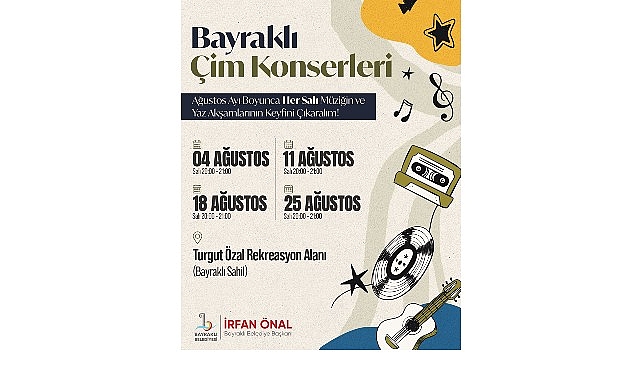 Bayraklı’da Çim Konserleri: Ağustos Ayında Sahil Tonlarıyla Pop Müzik Keyfi