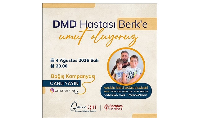Bornova’da DMD Hastası Berk Yıldız İçin Canlı Destek Yayınına Çağrı