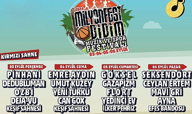 Didim’de MilyonFest: Dört Günlük Enerji Dolu Etkinliklerle Şehrin Nabzı Yükselecek