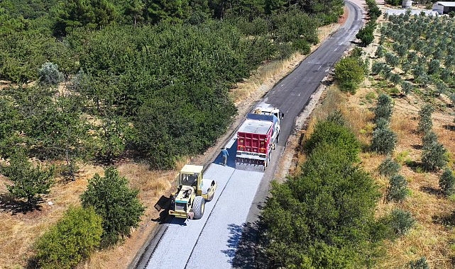 Gördes Yolu İçin İkinci Kat Soğuk Asfalt Tamamlanma Aşamasında