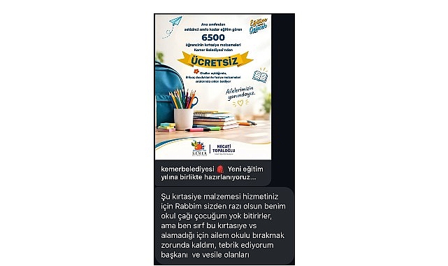 Kemer Belediyesiyle Eğitim İçin Kırtasiye Desteği: 6.500 Öğrenciye Ücretsiz Malzeme