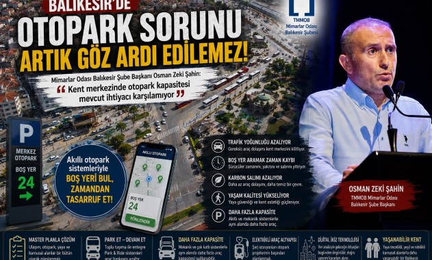 Balıkesir’de Otopark Krizi: Mimarlar Odası’ndan “Akıllı Şehircilik” Çağrısı
