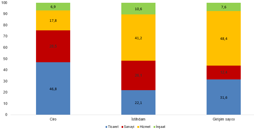 Türkiye İstatistiklerinde 2025 Girişim, Üretim ve Ciro Dağılımları: Hizmet ve Sanayi Analizi