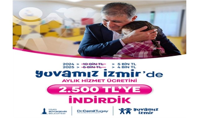 Yuvamız İzmir Merkezlerinde Aylık Hizmet Ücreti 2.500 TL’ye İndirildi: Üçüncü Kez İmha Edildiği İndirim Dönemi