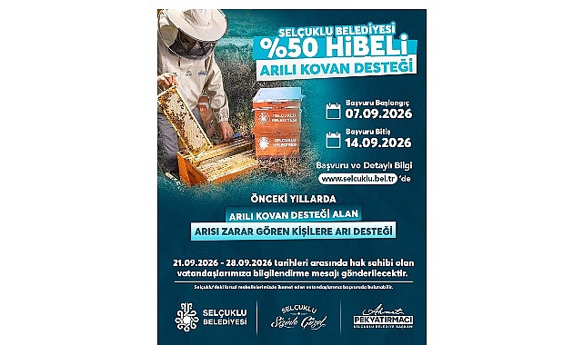 Selçuklu Kırsal Arıcılık Desteği: %50 Hibeli Kovan Yardımı için 5. Dönem Başvuruları Başladı