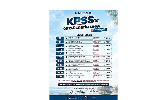 Kocaeli Büyükşehir Belediyesi’nden KPSS için özel ulaşım planı
